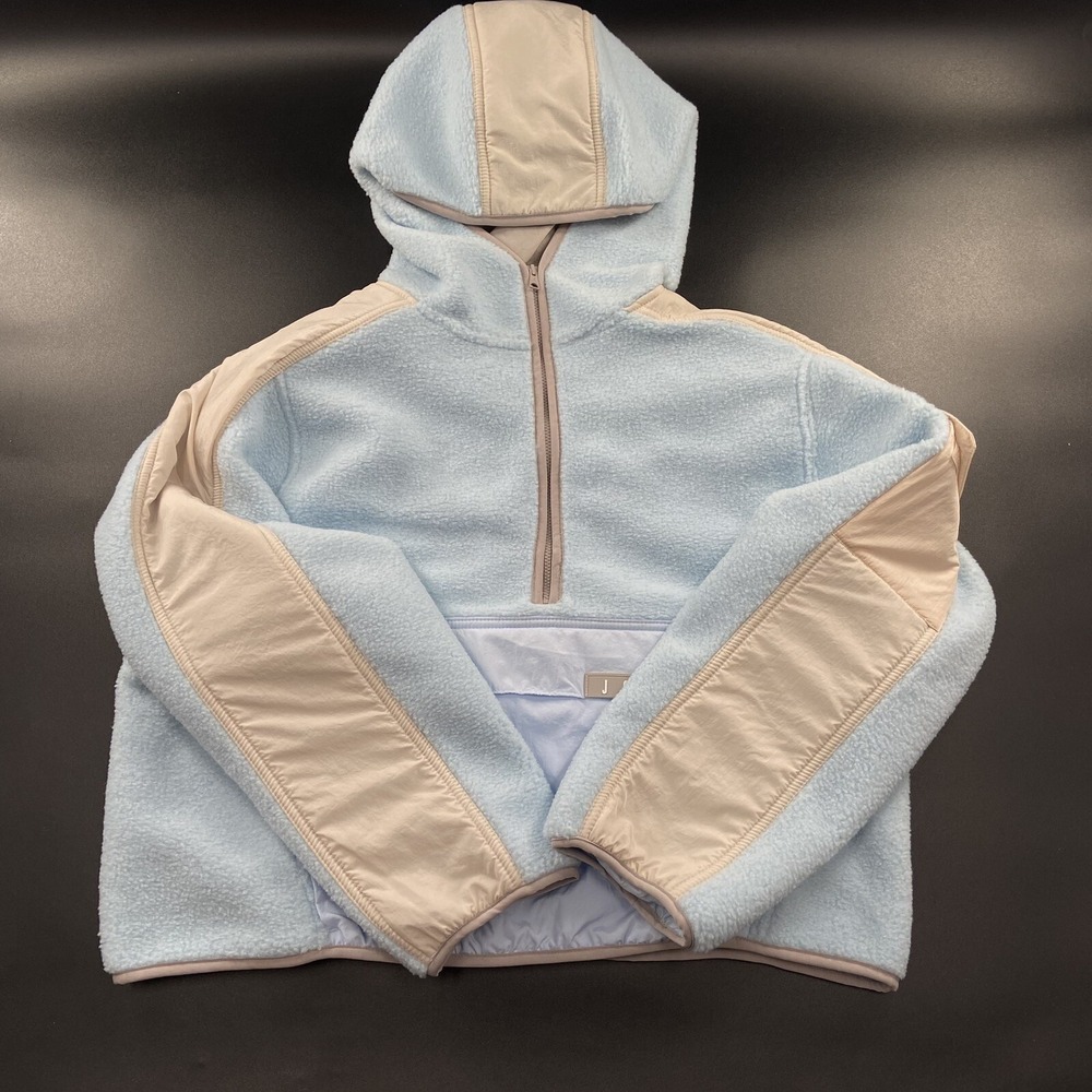 Nike Air Jordan Cozy Cropped Fleece Hoodie Loose‎ Fit Women's L UNC Blue NWT